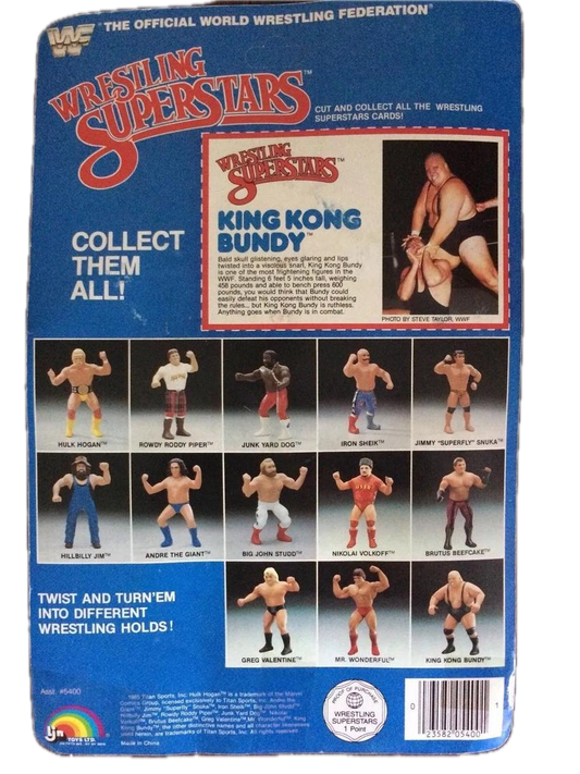 1986 WWF LJN Wrestling Superstars Series 2 King Kong Bundy [13A-Back Card]