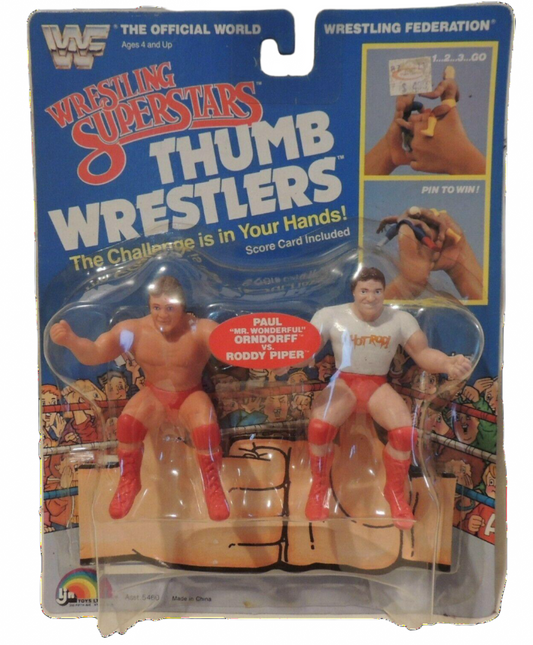 1986 WWF LJN Wrestling Superstars Thumb Wrestlers Paul "Mr. Wonderful" Orndorff vs. Rowdy Roddy Piper