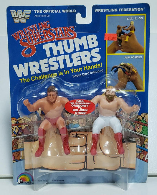 1986 WWF LJN Wrestling Superstars Thumb Wrestlers Paul "Mr. Wonderful" Orndorff vs. Big John Studd