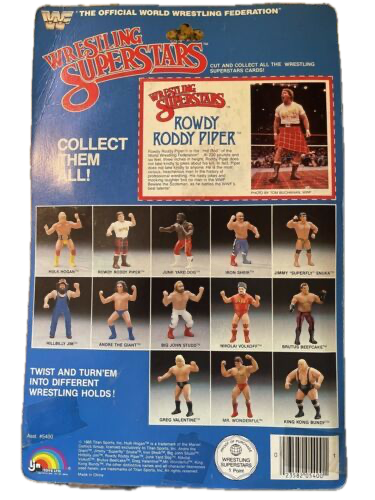 1985 WWF LJN Wrestling Superstars Series 1 Rowdy Roddy Piper [With Red Boots, 13A-Back Card]