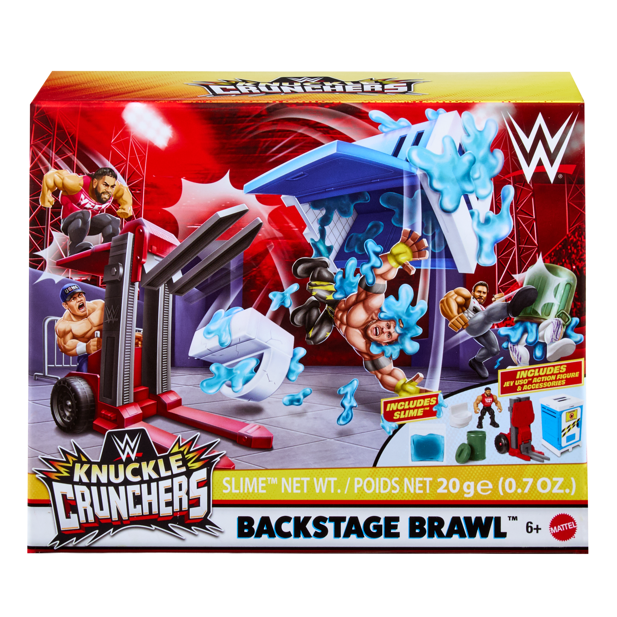2026 WWE Mattel Knuckle Crunchers Backstage Brawl Playset [With
