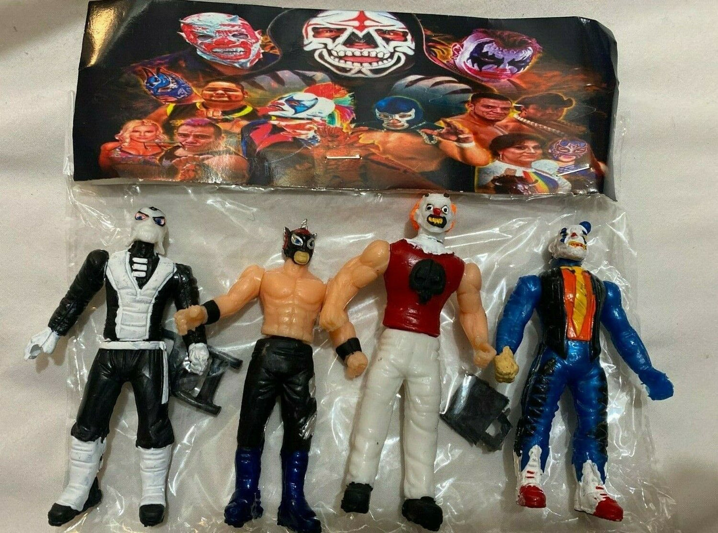 Mexican Bootleg/Knockoff 4" 4-Pack: Penta el Zero Miedo, Rey Fenix, Murder Clown & Monster Clown