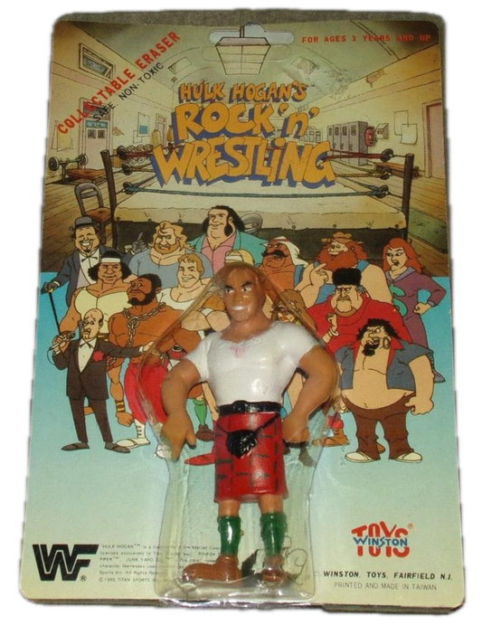 1985 WWF Winston Toys Hulk Hogan's Rock 'N' Wrestling Collectable Erasers Rowdy Roddy Piper