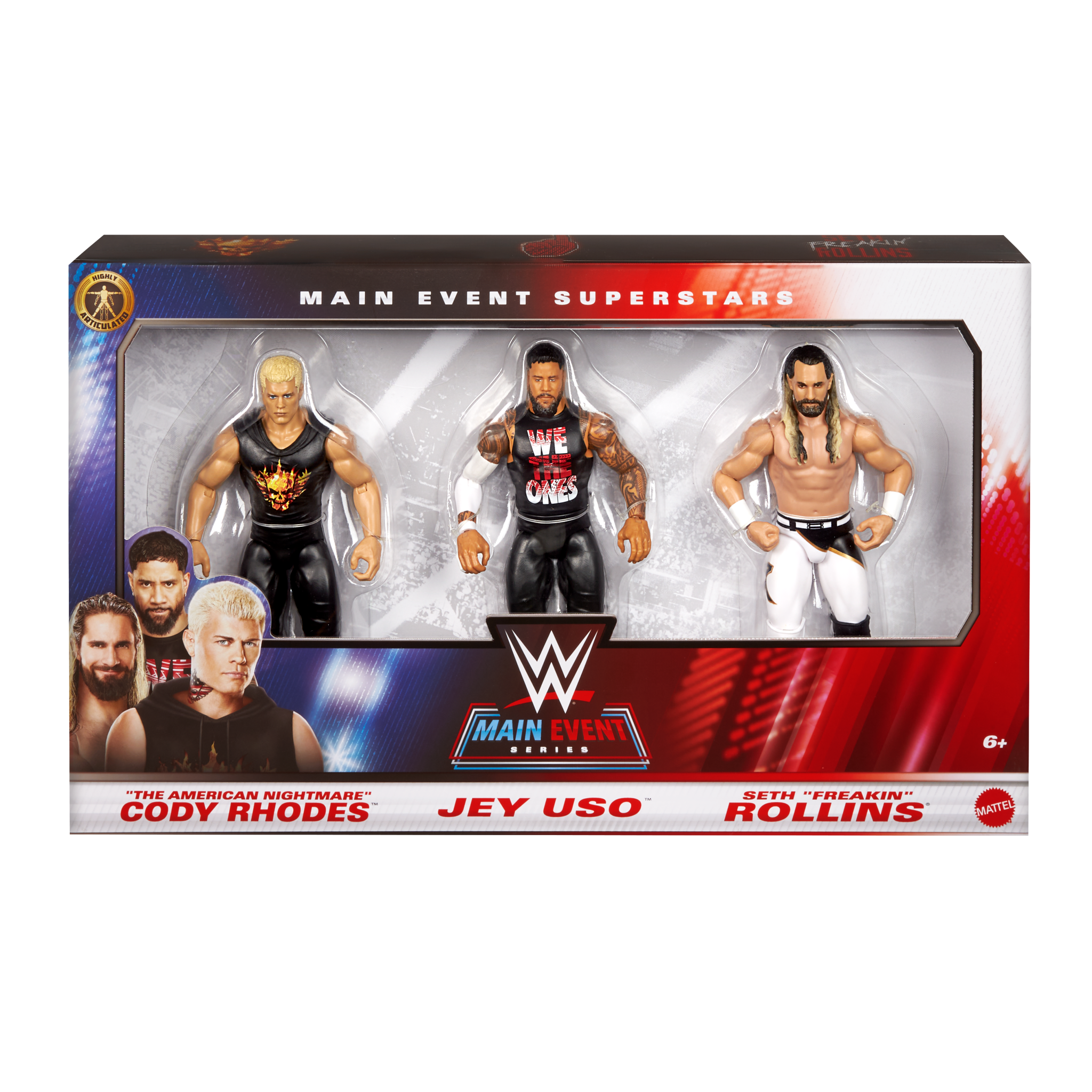 2025 WWE Mattel Main Event Superstars 3-Pack: 