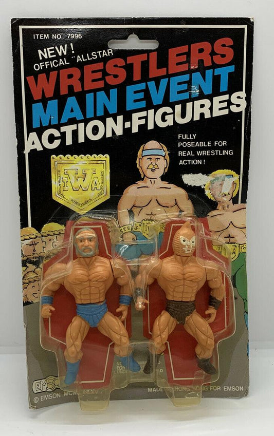 1985 Emson Bootleg/Knockoff IWA Wrestlers Main Event Action Figure 2-Pack