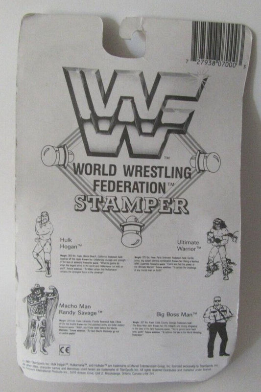 1991 WWF Titan Sports Ultimate Warrior Stamper [Carded]