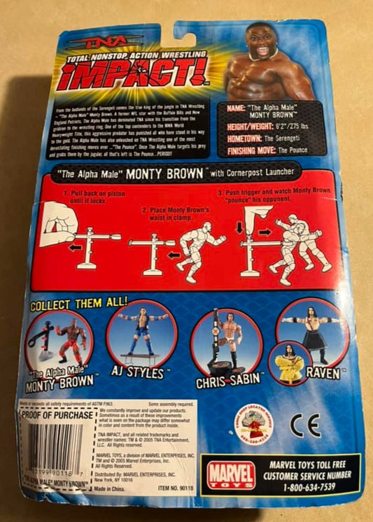 2005 Total Nonstop Action [TNA] Wrestling Impact! Marvel Toys Series 3 "The Alpha Male" Monty Brown [Black Trunks Variant]