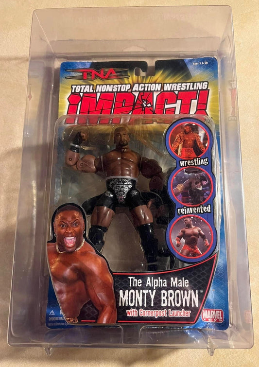 2005 Total Nonstop Action [TNA] Wrestling Impact! Marvel Toys Series 3 "The Alpha Male" Monty Brown [Black Trunks Variant]