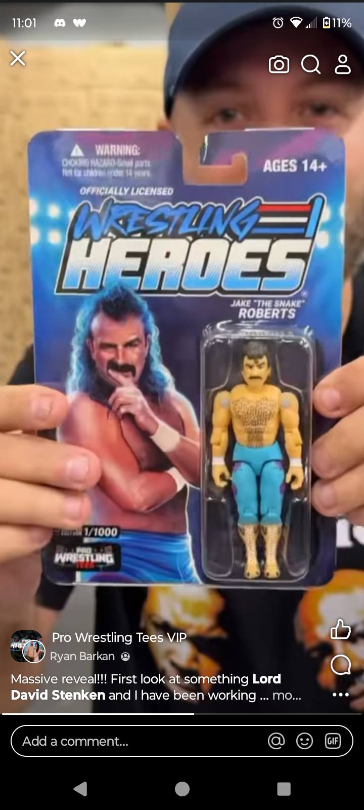 2025 Pro Wrestling Tees Wrestling Heroes Series 1 Jake "The Snake" Roberts