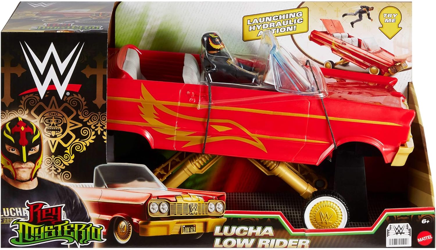 WWE Lucha Low Rider レイ・ミステリオ　フィギュア Free Shipping! WWE Lucha Low Rider Vehicle with Hydraulic Action