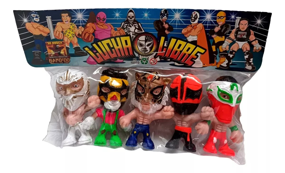 Bandido Juguetes y Didácticos Lucha Libre Bootleg/Knockoff Cabezones: Caristico, Super Muneco, Tiger Mask, Kung-Fu & Bandido