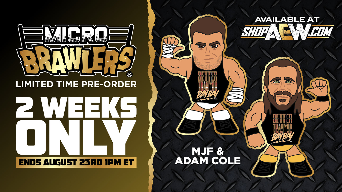 2023 AEW Pro Wrestling Tees Micro Brawlers Tag Team Edition 1 of 2 MJF