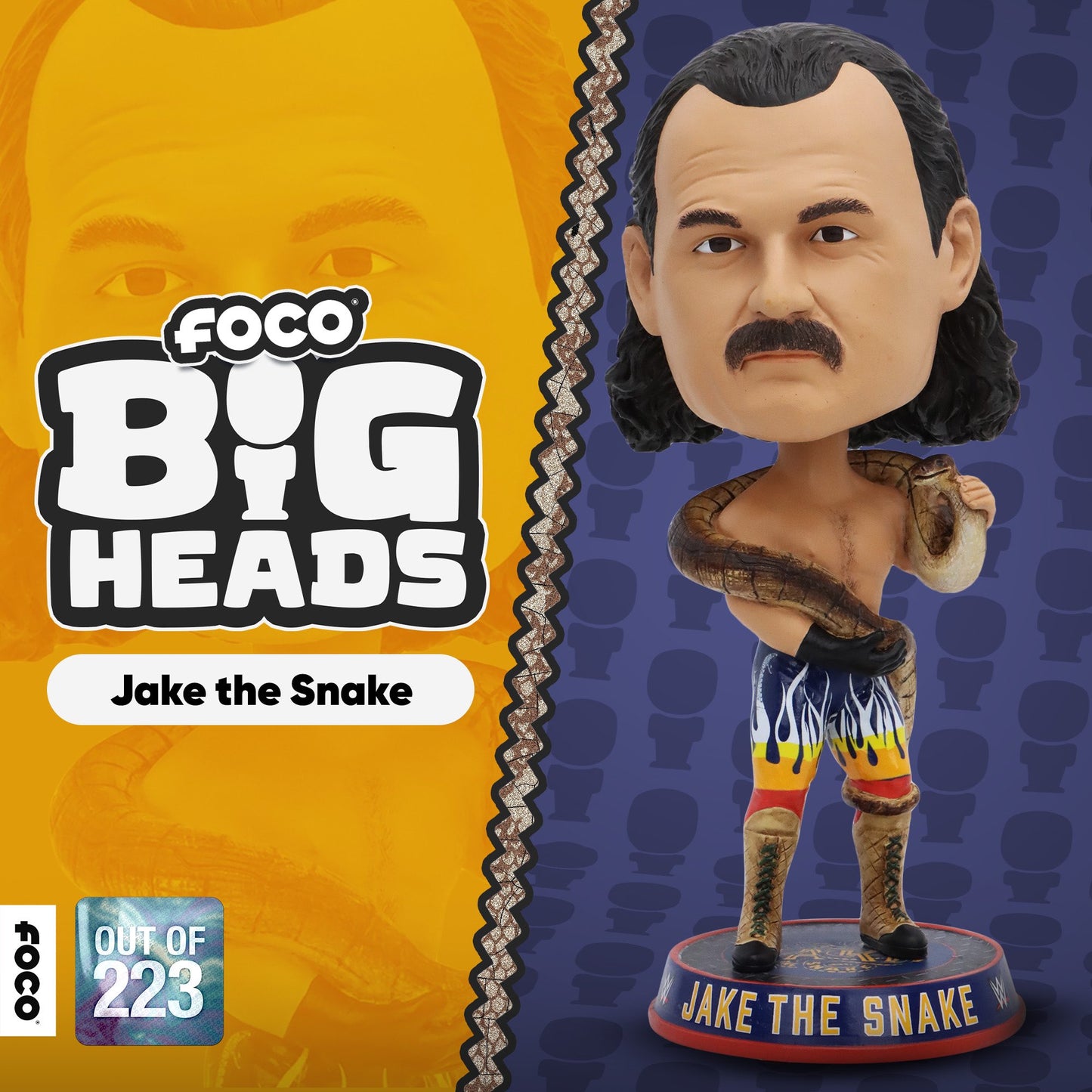 2024 WWE FOCO Bigheads Limited Edition Jake "The Snake" Roberts