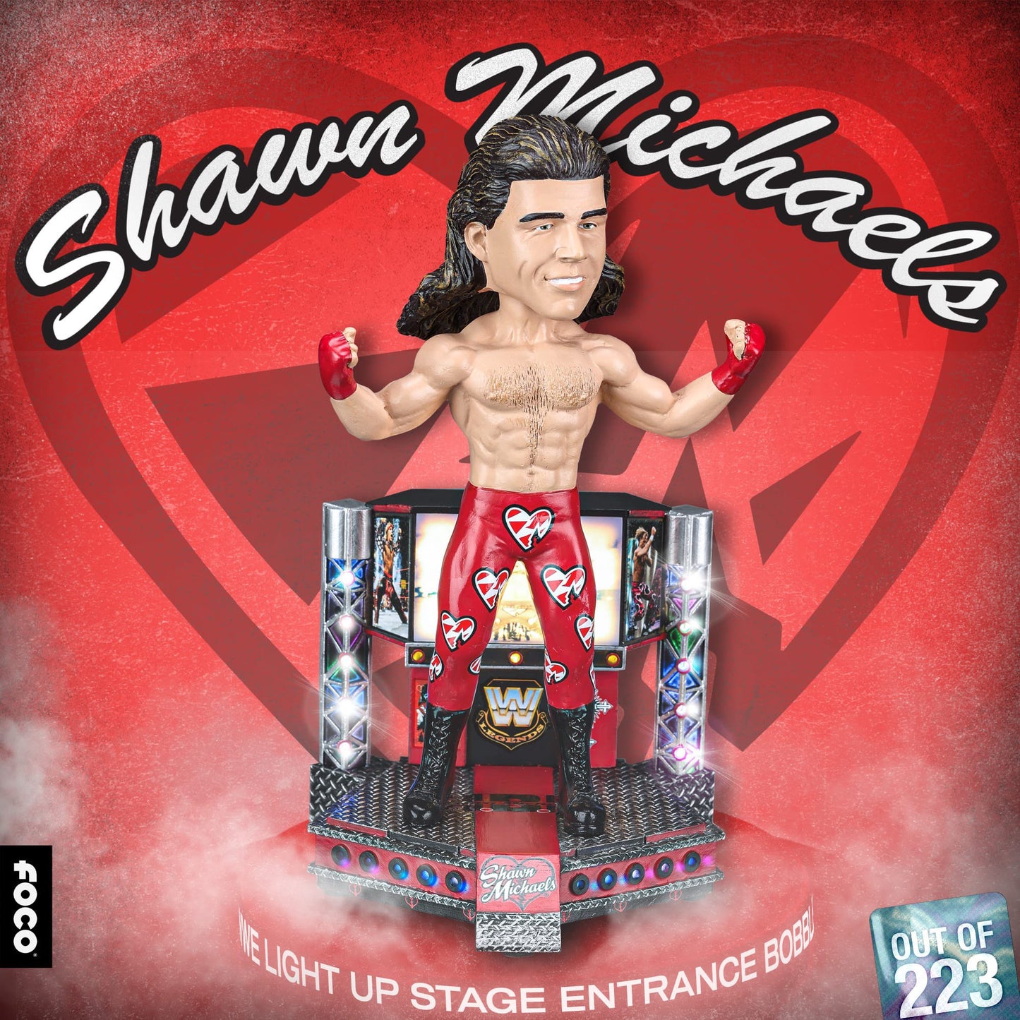 2023 WWE FOCO Bobbleheads Limited Edition Light-Up Stage Shawn Michaels