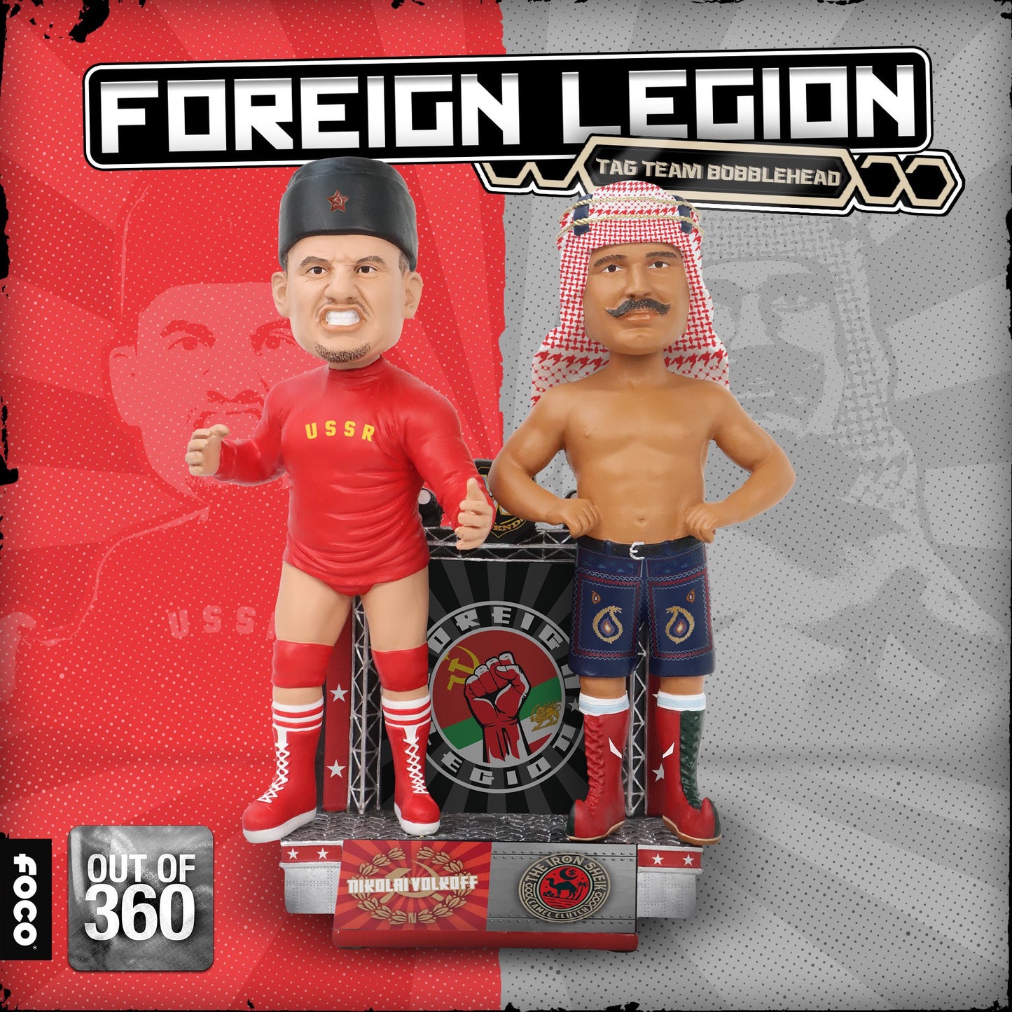 2024 WWE FOCO Bobbleheads Foreign Legion Tag Team Dual Bobblehead: Nikolai Volkoff & Iron Sheik
