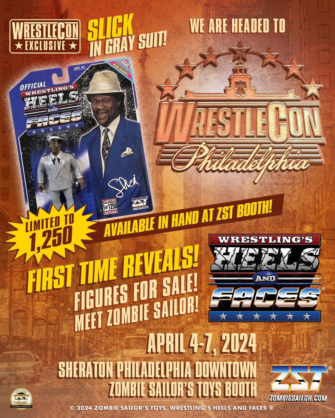 2024 Zombie Sailor's Toys Wrestling's Heels & Faces WrestleCon Exclusive Slick