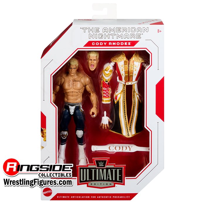 Mattel WWE Figurine articulée Élite Cody Rhodes de 15 cm à Collectionner, avec Accessoires, série 120, 25 Points d'Articulation et Mains interchangeables, JCJ31 Mattel WWE Figurine articulée Élite Cody Rhodes de 15 cm à Collectionner, avec Accessoires, série 120, 25 Points d'Articulation et Mains interchangeables, JCJ31