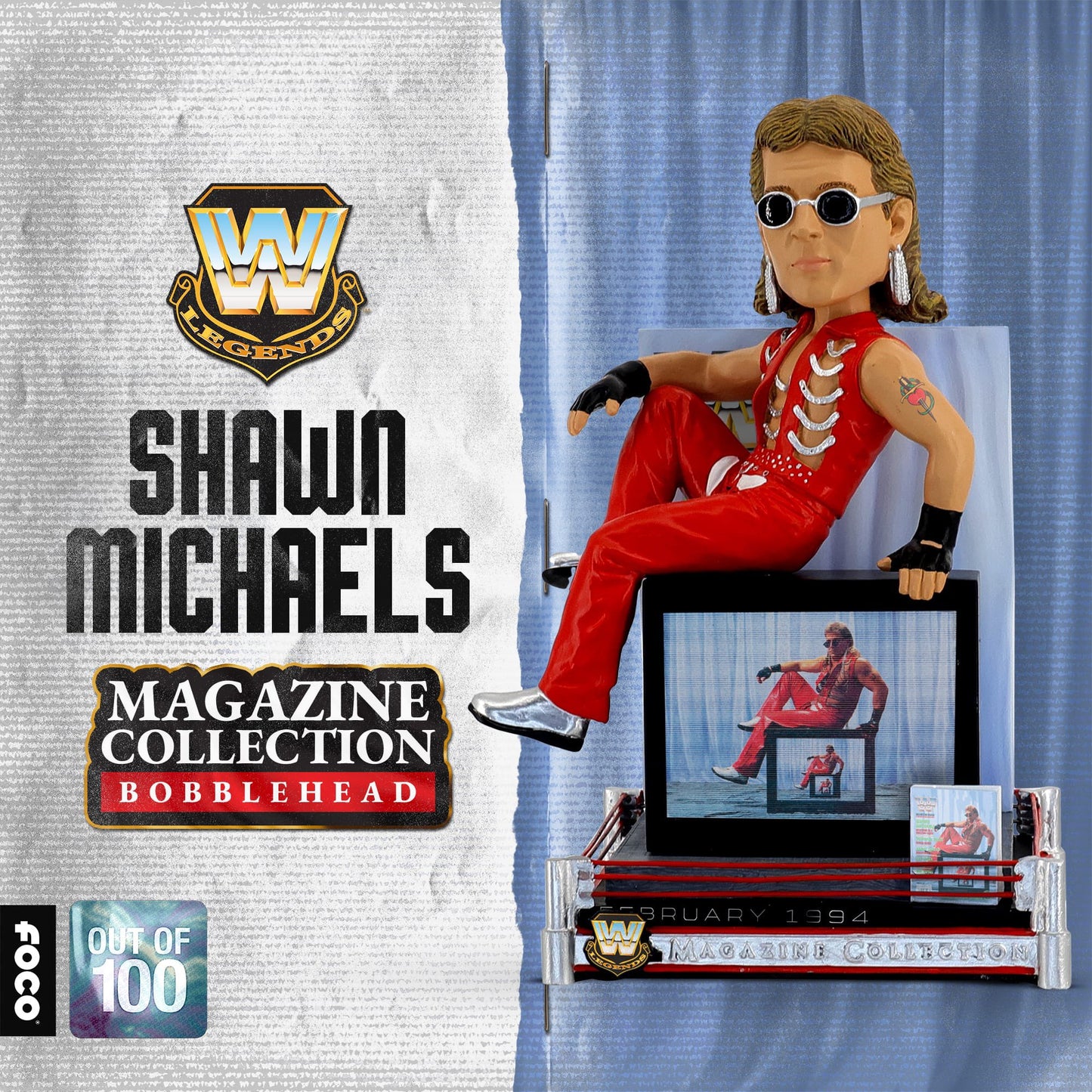 2024 WWE FOCO Magazine Collection Bobblehead Shawn Michaels