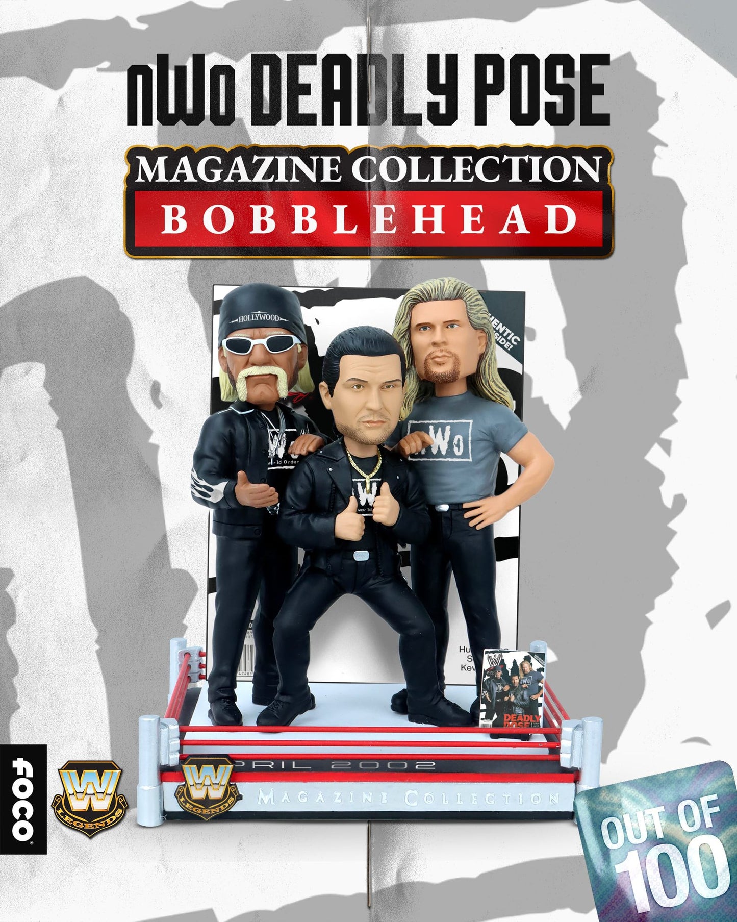 2024 WWE FOCO Magazine Collection Bobblehead "Deadly Pose" nWo: Hulk Hogan, Scott Hall & Kevin Nash