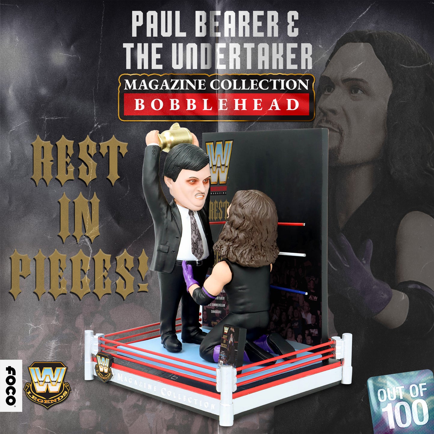 2025 WWE FOCO Magazine Collection Bobblehead "Rest In Peace" Paul Bearer & Undertaker