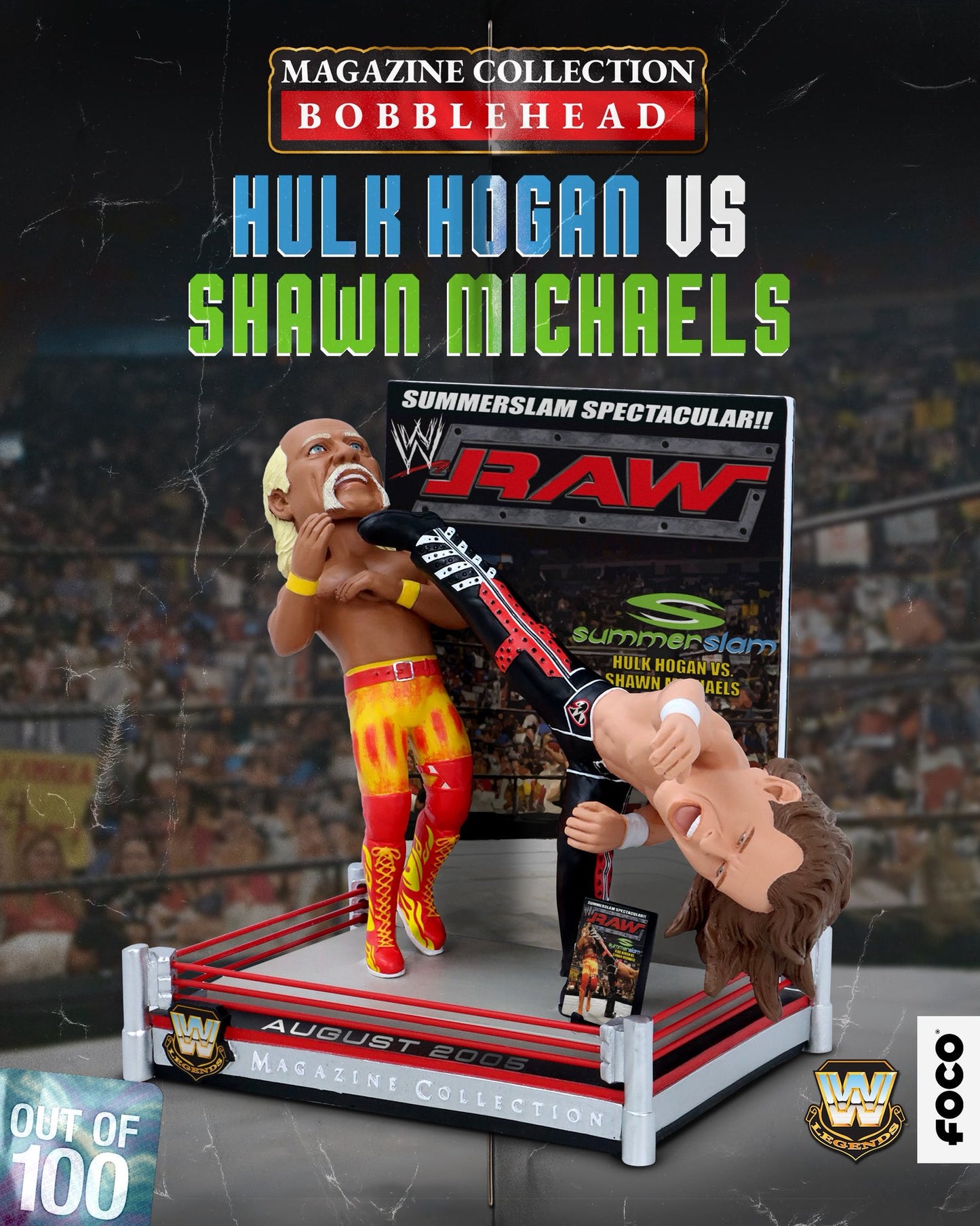 2025 WWE FOCO Magazine Collection Bobblehead "SummerSlam Spectacular" Shawn Michaels vs. Hulk Hogan