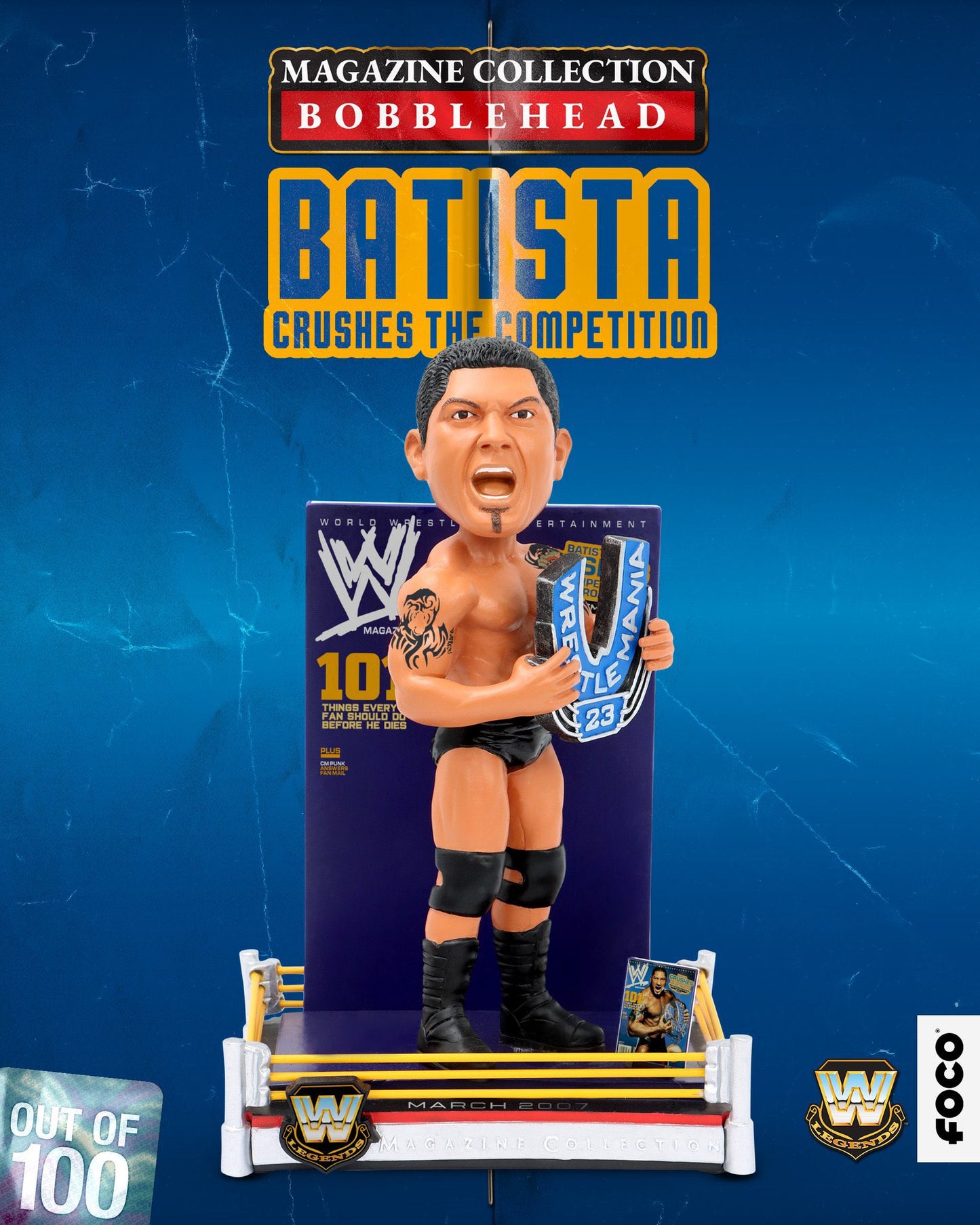 2025 WWE FOCO Magazine Collection Bobblehead "Batista Crushes the Competition" Batista
