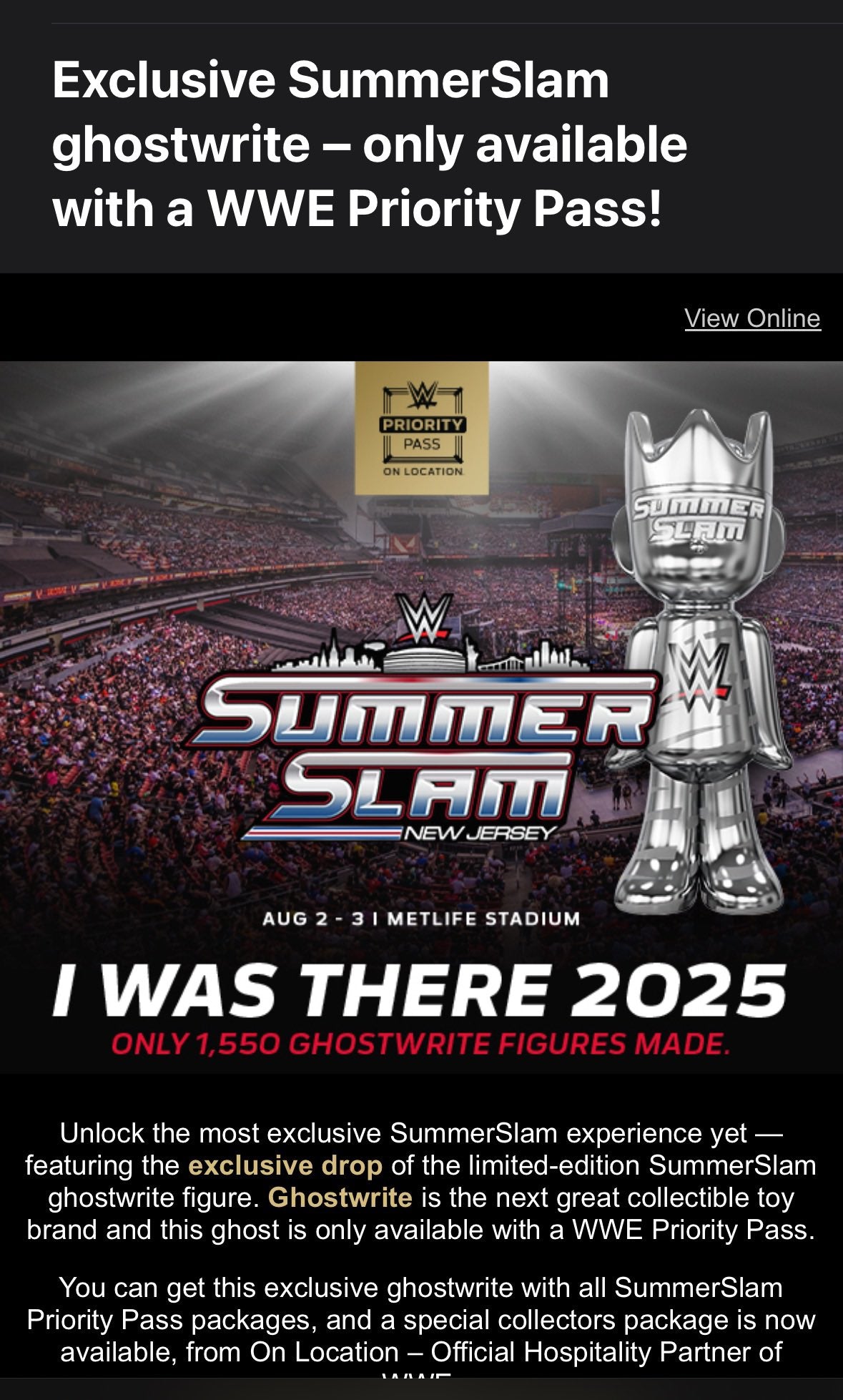 2025 Ghostwrite "I Was There 2025" SummerSlam Limited Edition Figure
