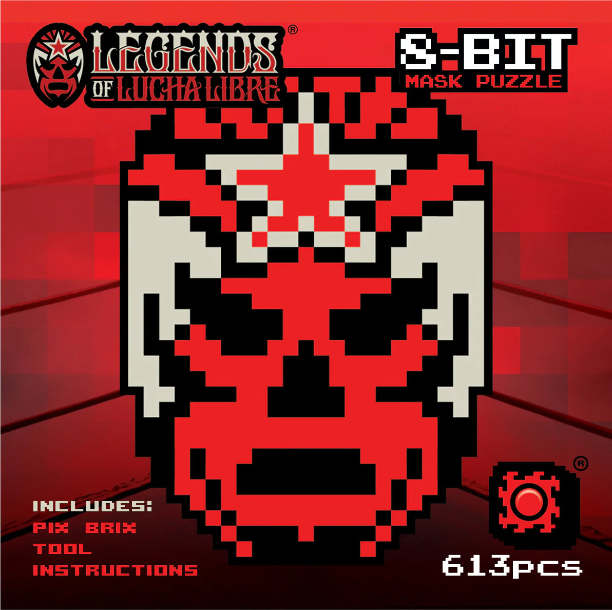 2019 Pix Brix Legends of Lucha Libre 8-Bit Luchadores Masked Replica Logo