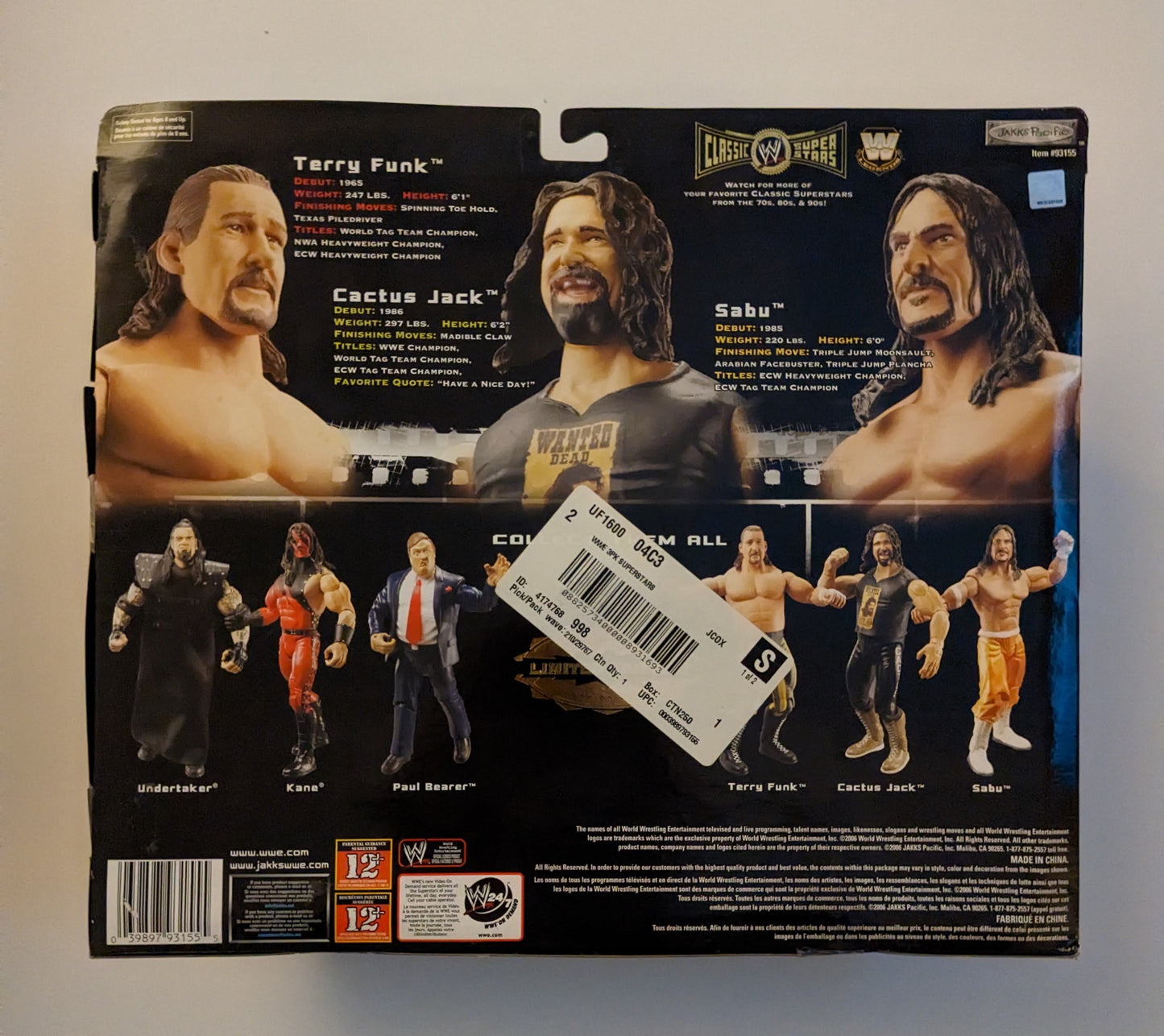 2007 WWE Jakks Pacific Classic Superstars 3-Packs Series 7 Terry Funk, Cactus Jack & Sabu