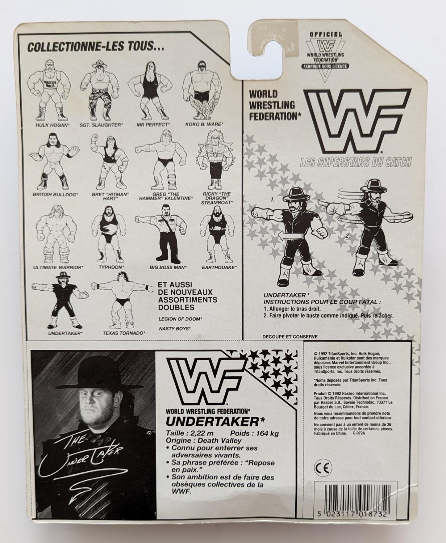 1992 WWF Hasbro Series 4 Undertaker with Tombstone Tackle!