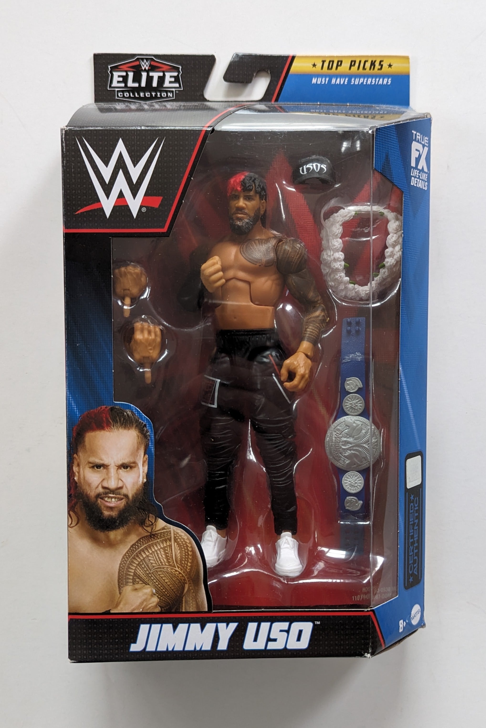 WWE Elite Action Figure SummerSlam Jey USO con accessorio e Mr. Perfect Build-A-Figure Parts