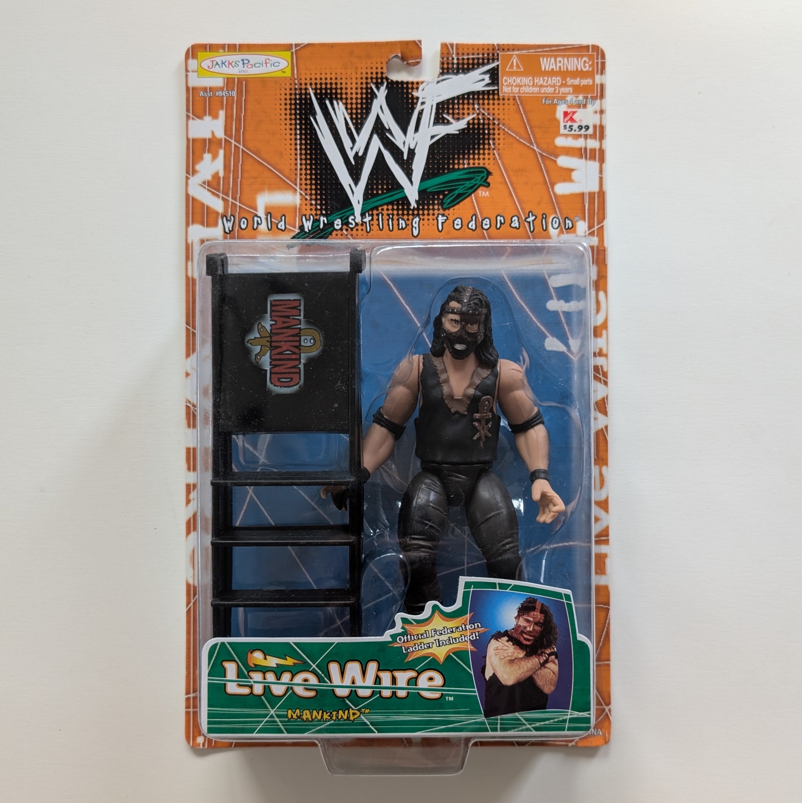 1998 WWF Jakks Pacific Live Wire Series 1 Mankind [Exclusive
