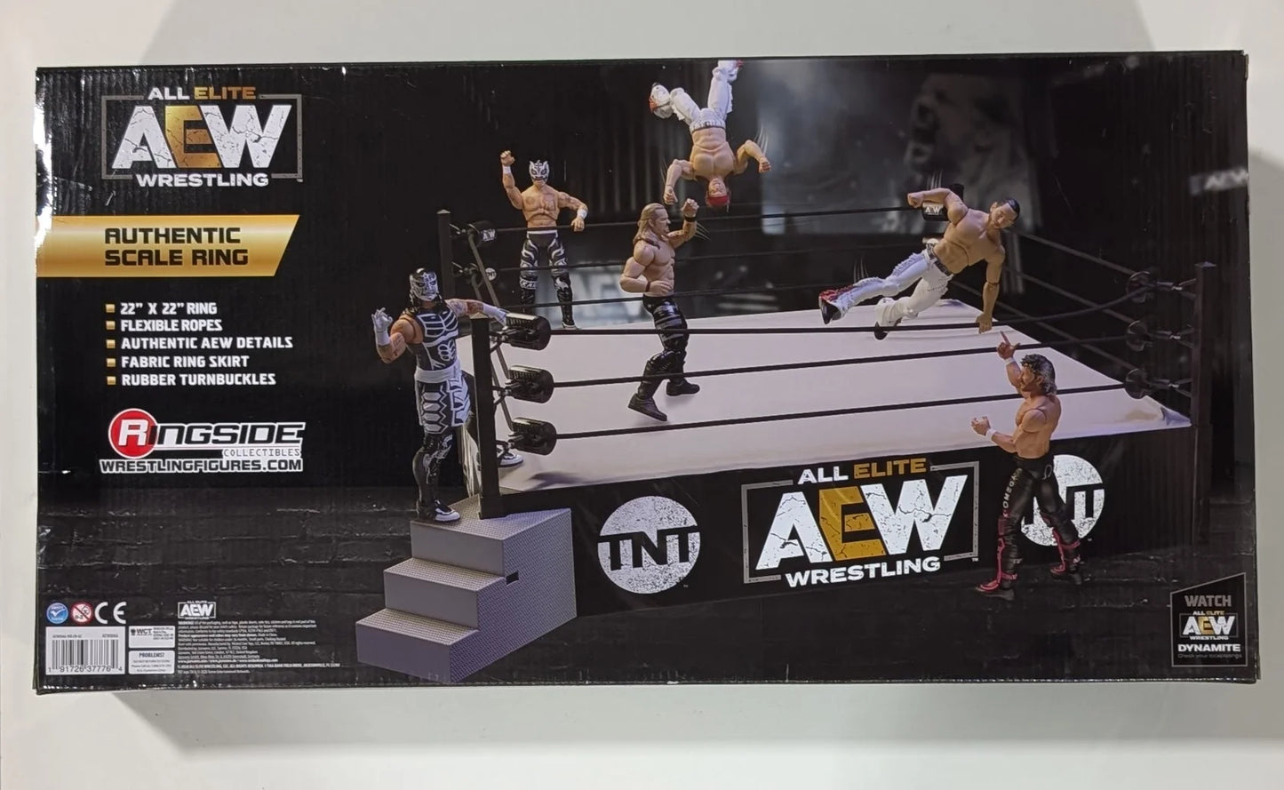 2020 AEW Jazwares Unrivaled Collection Ringside Exclusive Authentic Scale Ring with Exclusive Kenny Omega Figure Included!