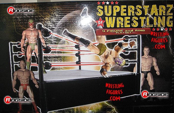 Unreleased Jakks Pacific Superstarz of Wrestling 4 Figure & Ring Playset