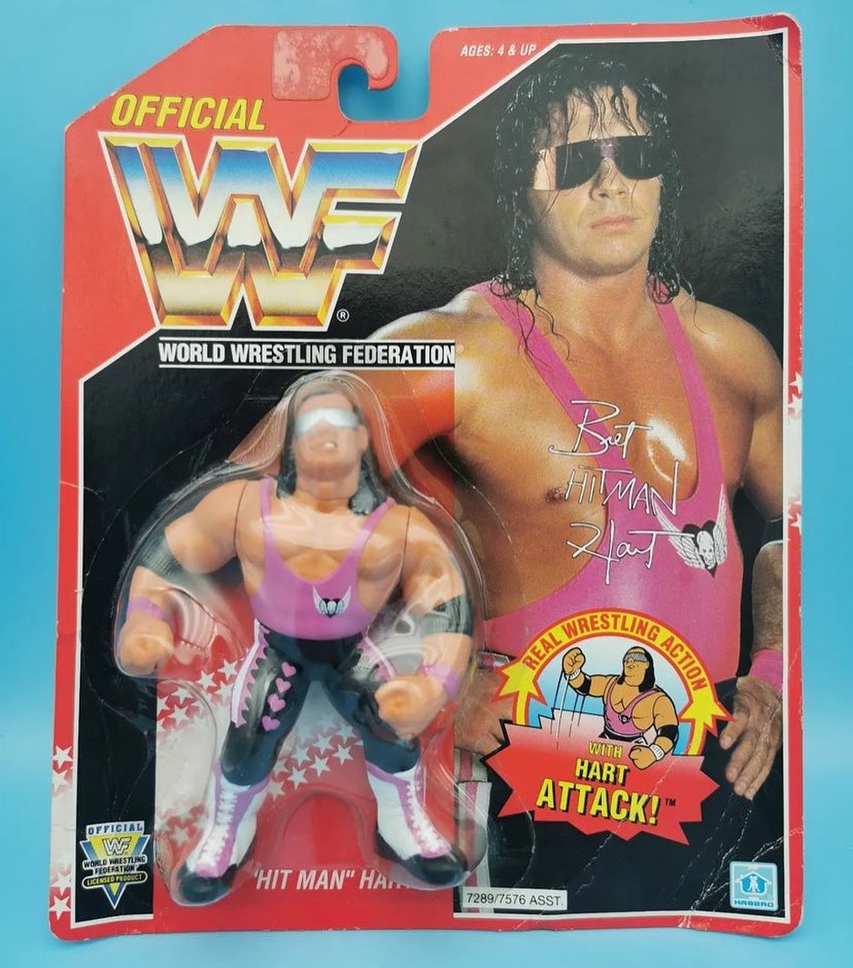 WWF Hasbro Series 2024 #8 Bret The Hitman Hart Action Figure 1990-1994 Black Pants