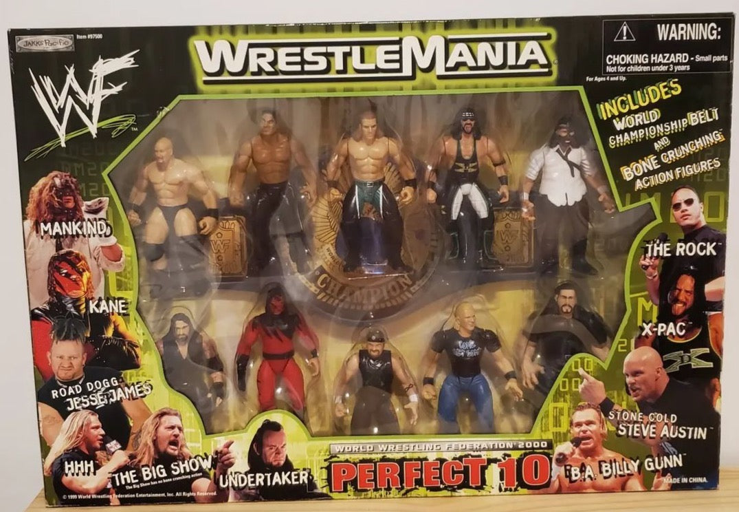 1999 WWF Jakks Pacific WrestleMania 2000 Perfect 10 Box Set