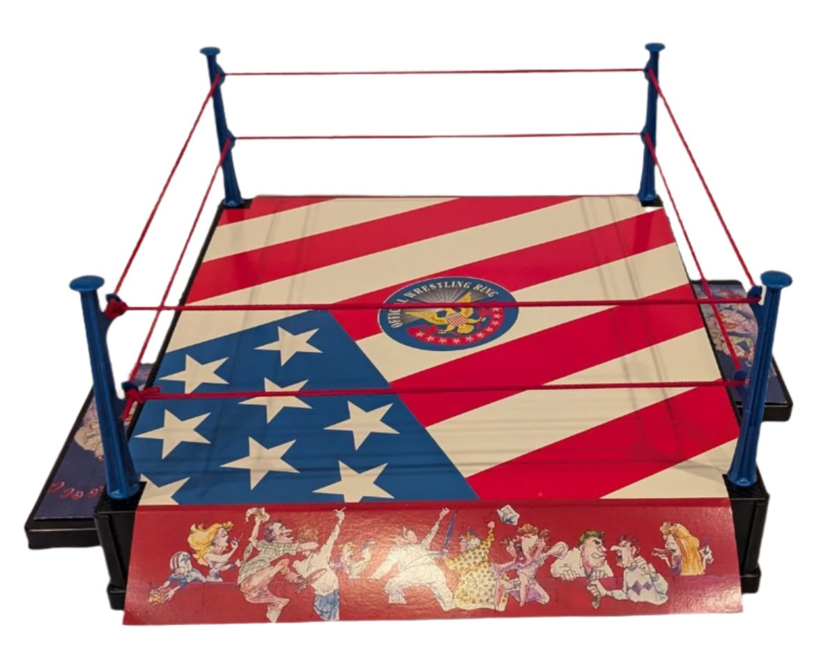 1990 Rainbow Toys Inc. Bootleg/Knockoff Wrestling Ring with American Flag Mat