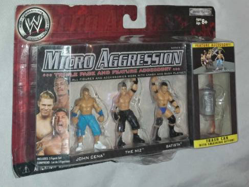 Unreleased WWE Jakks Pacific Micro Aggression Series 18 John Cena, The Miz & Batista