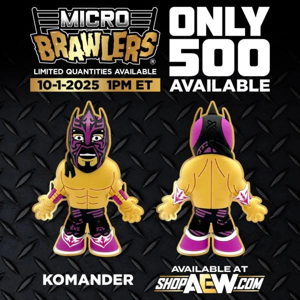 2025 AEW Pro Wrestling Tees Micro Brawlers Limited Edition Komander