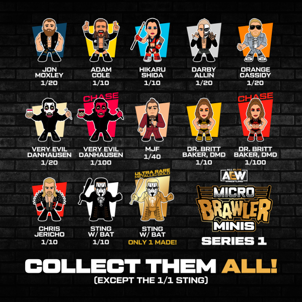 2023 AEW Pro Wrestling Tees Crate Exclusive Micro Brawler Minis Series 1 MJF