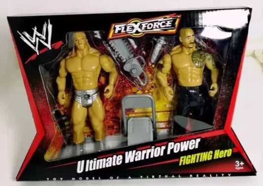 FlexForce Ultimate Warrior Power FIGHTING Hero Bootleg/Knockoff 2-Pack: Triple H & The Rock