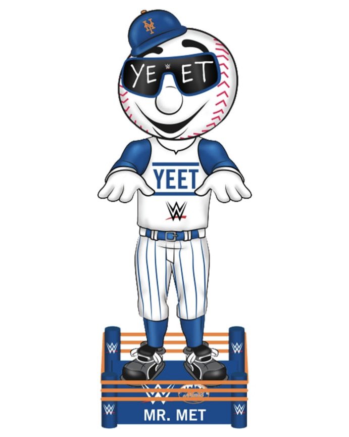 2025 New York Mets Mr. Met "Yeet" WWE Bobblehead