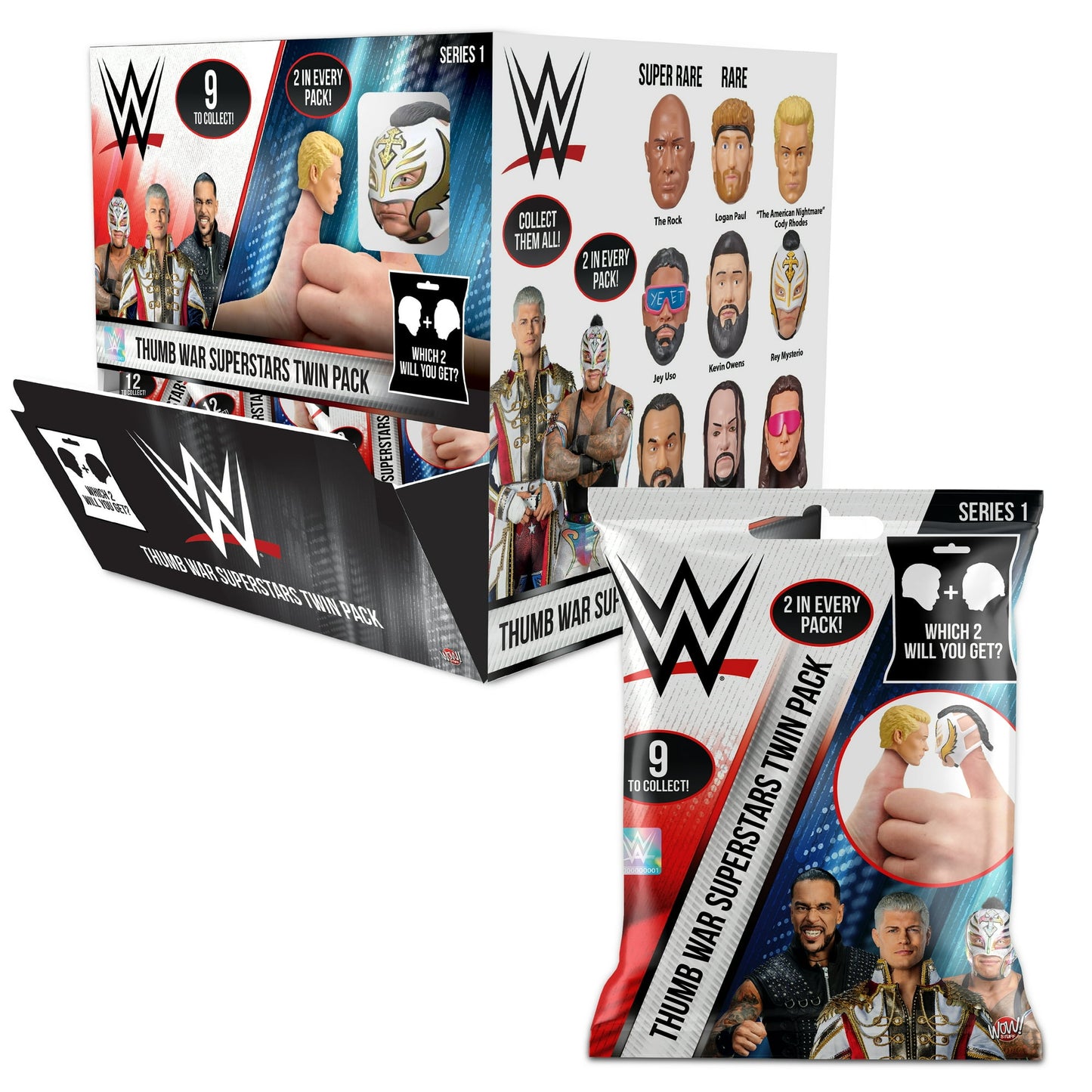 2025 WWE WOW! Stuff Thumb War Superstars Series 1 The Rock