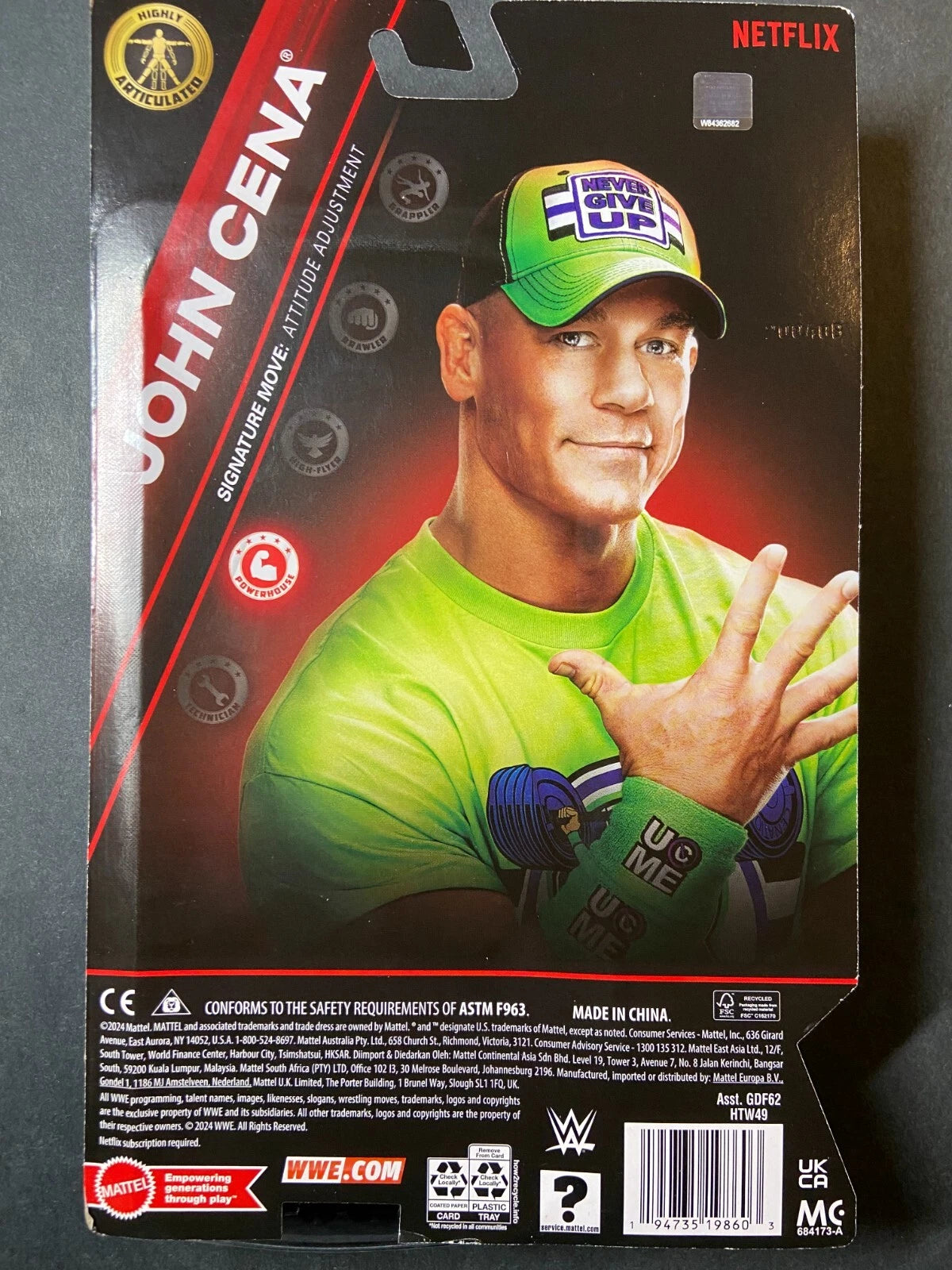 2024 WWE Mattel Main Event Raw on Netflix John Cena