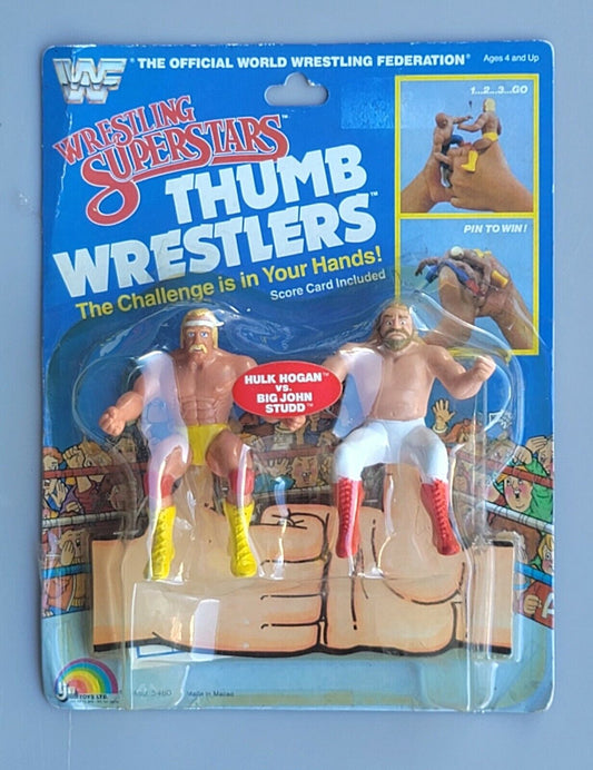 1986 WWF LJN Wrestling Superstars Thumb Wrestlers Hulk Hogan vs. Big John Studd [Butterfly Hook]