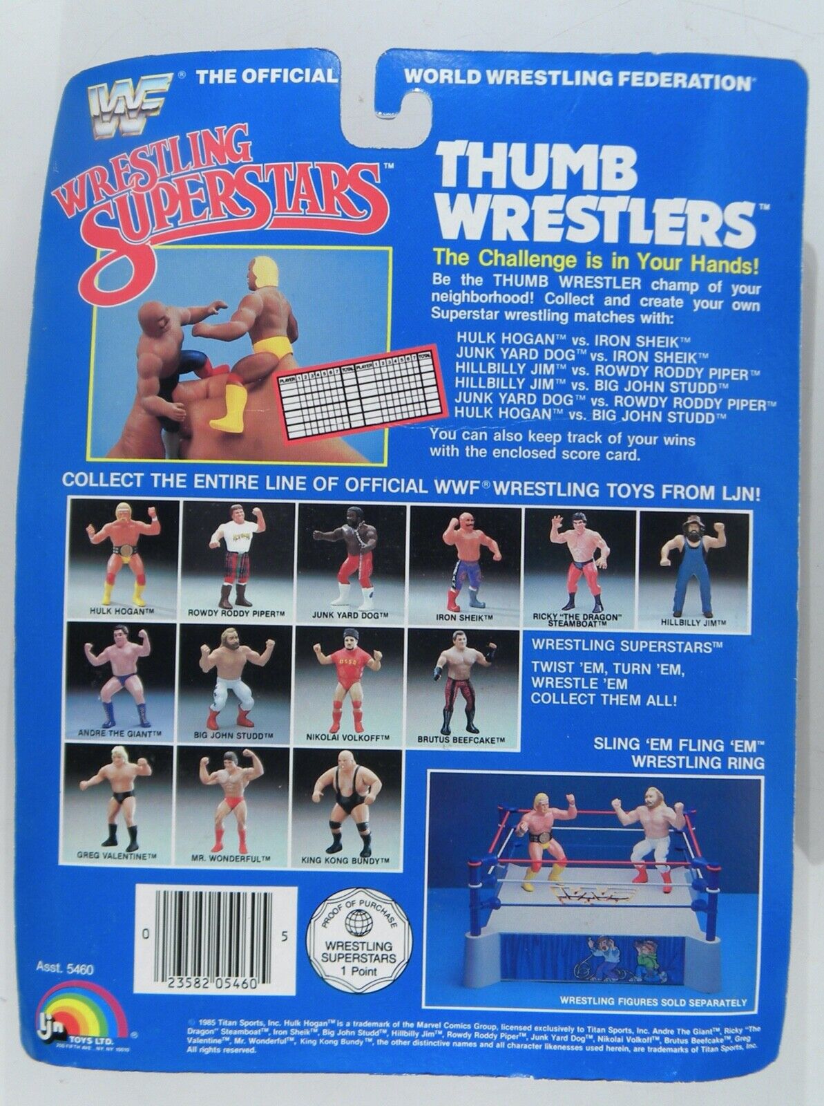 1986 WWF LJN Wrestling Superstars Thumb Wrestlers Hulk Hogan vs. Randy "Macho Man" Savage