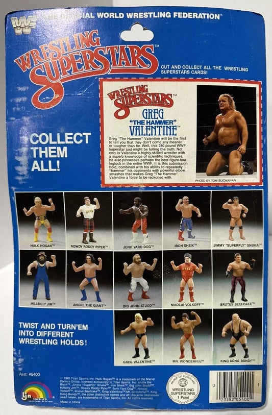 1986 WWF LJN Wrestling Superstars Series 2 Greg Valentine [13A-Back Card]