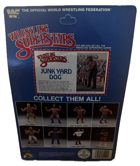1985 WWF LJN Wrestling Superstars Series 1 Junk Yard Dog [With Gray Chain, 8-Back Card]