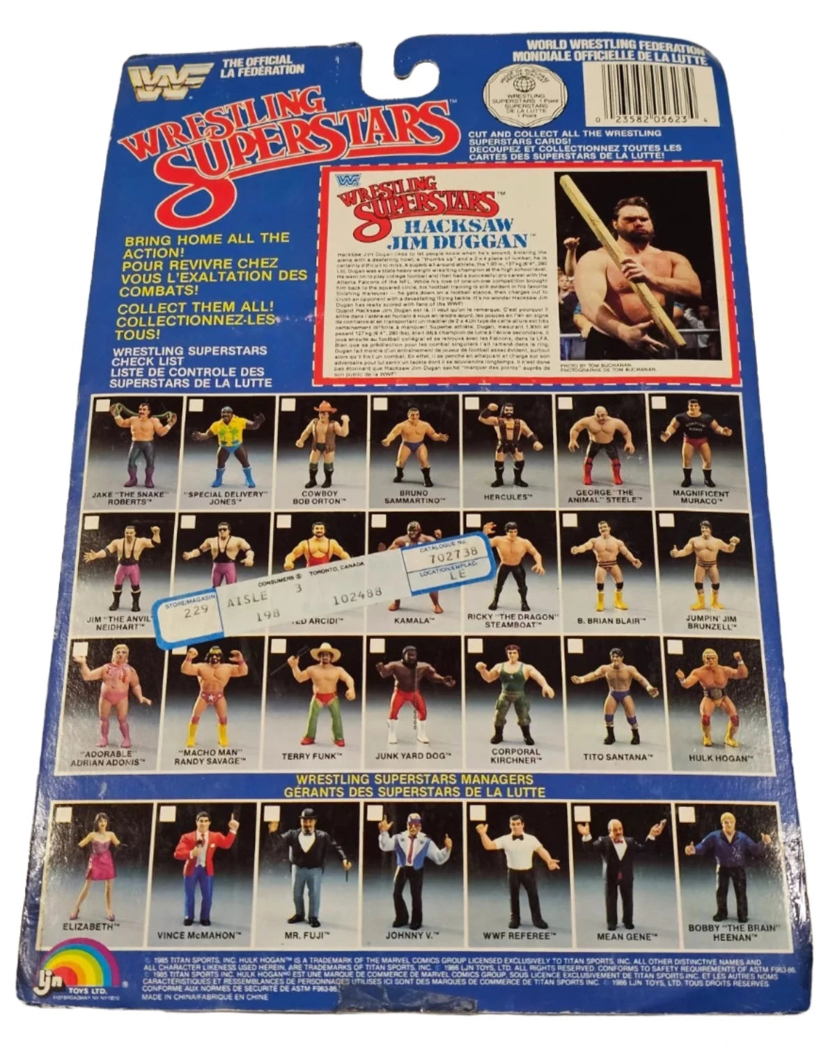 1988 WWF LJN Wrestling Superstars Series 5 Hacksaw Jim Duggan