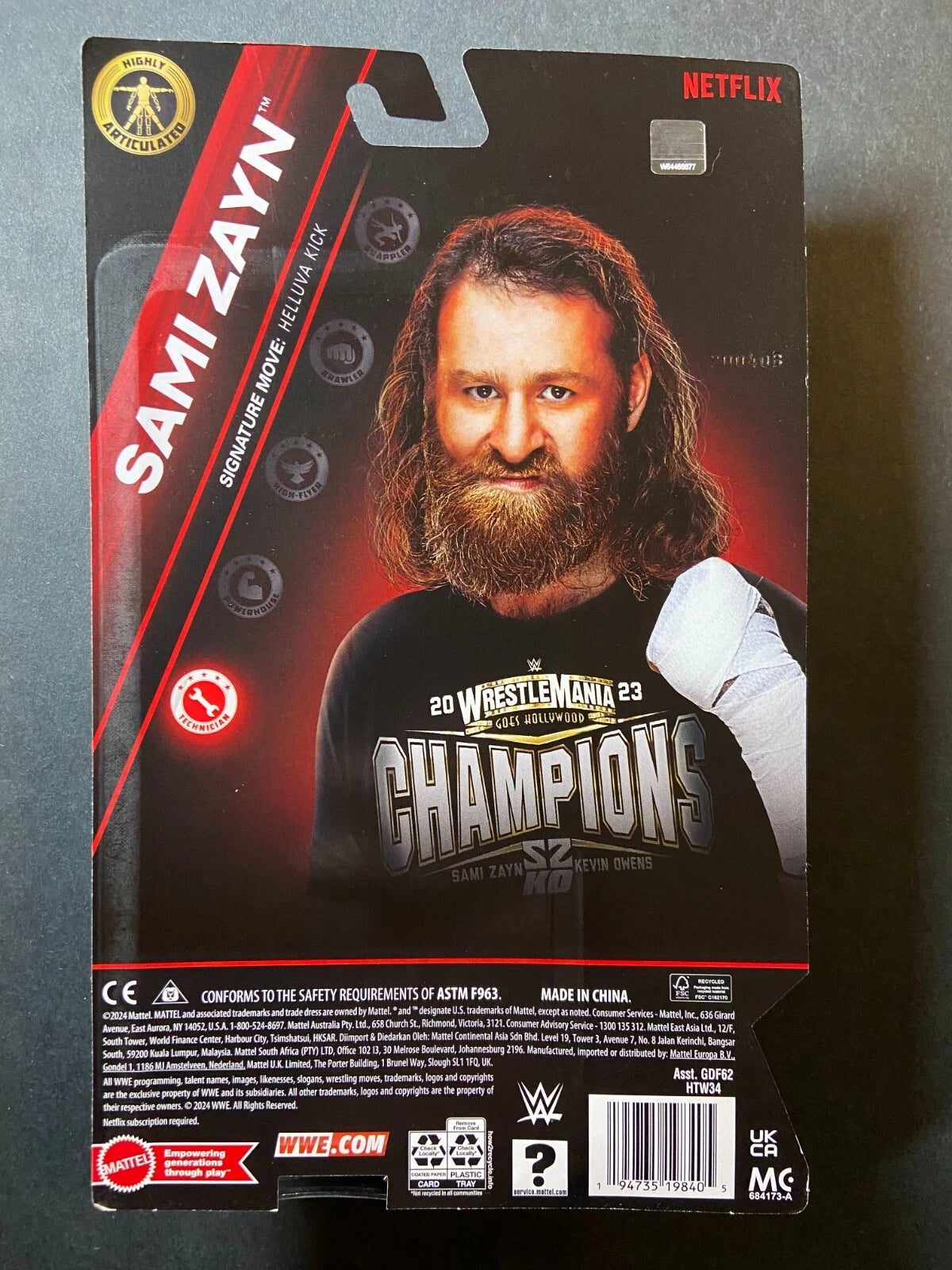 2024 WWE Mattel Main Event Raw on Netflix Sami Zayn